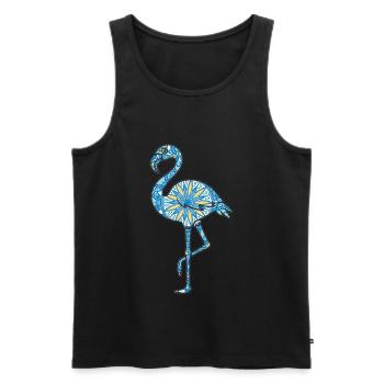 Mandala Flamingo Geometric Pattern Art - Men's Premium Organic Tank Top - black - Front - Michal (187cm)