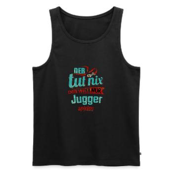 Der tut nix der will nur Jugger - RAHMENLOS petrol - Männer Premium Bio Tank Top - Schwarz - Vorne - AI Model Male 178 light (178cm)