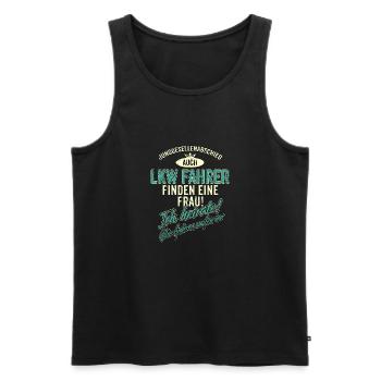 JGA BRAEUTIGAM - LKW Fahrer - Version Auch - - Männer Premium Bio Tank Top - Schwarz - Vorne - AI Model Male 178 light (178cm)
