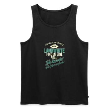 JGA BRAEUTIGAM - Landwirt - Version Auch - petrol - Männer Premium Bio Tank Top - Schwarz - Vorne - AI Model Male 178 light (178cm)