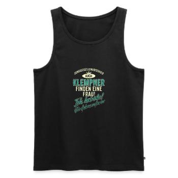 JGA BRAEUTIGAM - Klempner - Version Auch - petrol - Männer Premium Bio Tank Top - Schwarz - Vorne - AI Model Male 178 light (178cm)