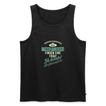 JGA BRAEUTIGAM - Mechaniker - Version Auch - - Männer Premium Bio Tank Top - Schwarz - Vorne - AI Model Male 178 light (178cm)