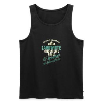 JGA Team - Landwirt - finden eine Frau - heiratet - Männer Premium Bio Tank Top - Schwarz - Vorne - Michal (187cm)