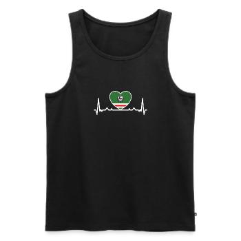 Chechnya Chechen Tschetschenien Herzschlag Heart - Männer Premium Bio Tank Top - Schwarz - Vorne - AI Model Male 178 light (178cm)