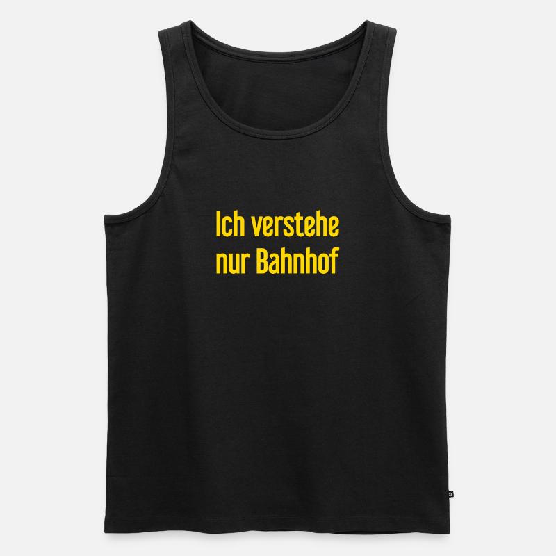 Ich verstehe nur Bahnhof - Männer Premium Bio Tank Top - Schwarz