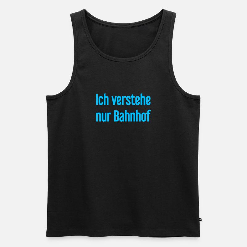 Ich verstehe nur Bahnhof - Männer Premium Bio Tank Top - Schwarz