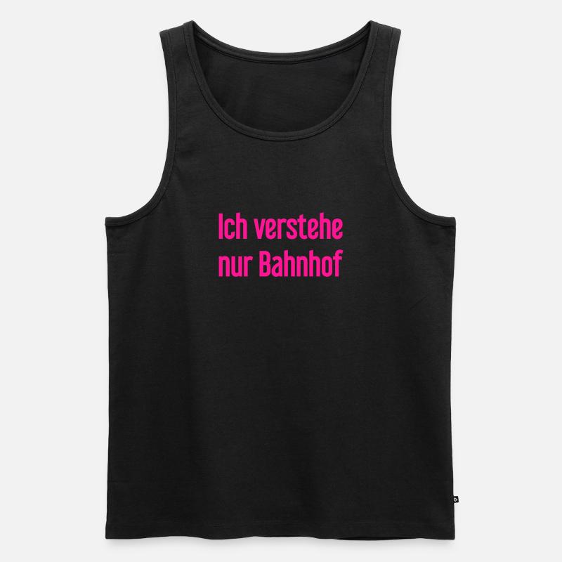 Ich verstehe nur Bahnhof - Männer Premium Bio Tank Top - Schwarz