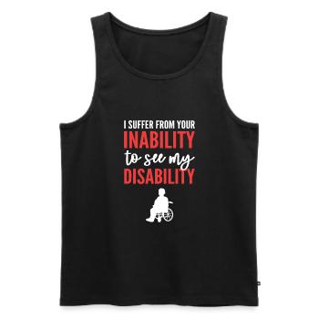 Rollstuhl - Männer Premium Bio Tank Top - Schwarz - Vorne - Michal (187cm)