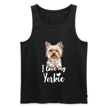 Yorkshire Terrier I Love My Yorkie drôle rengaine - Débardeur bio Premium Homme - noir - Devant - Michal (187cm)