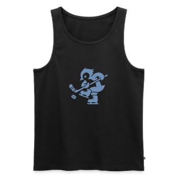 Pinguin Eishockey Minimalistische Spieler - Männer Premium Bio Tank Top - Schwarz - Vorne - Michal (187cm)
