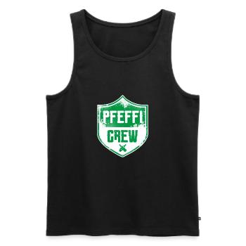 Pfeffi Crew - Pfefferminzschnaps - Männer Premium Bio Tank Top - Schwarz - Vorne - Michal (187cm)