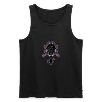 Foetus fœtus utérus Feminisme Égalité - Débardeur bio Premium Homme - noir - Devant - AI Model Male 178 light (178cm)
