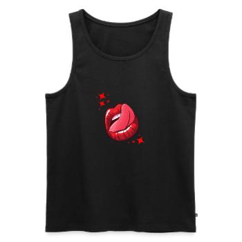 Bouche - Débardeur bio Premium Homme - noir - Devant - Michal (187cm)
