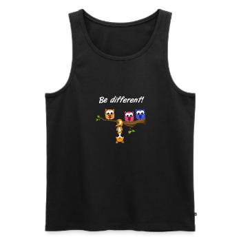 Be Different! - Süßer Fun Spruch - Fuchs Motto - Männer Premium Bio Tank Top - Schwarz - Vorne - AI Model Male 178 light (178cm)