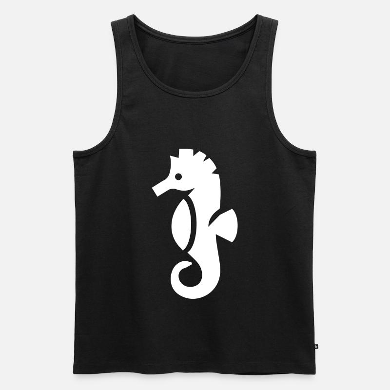 Seepferd tier - Männer Premium Bio Tank Top - Schwarz