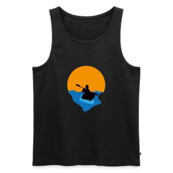 Kayak Canoe Kayak KayakEr Sunset - Men's Premium Organic Tank Top - black - Front - AI Model Male 178 light (178cm)