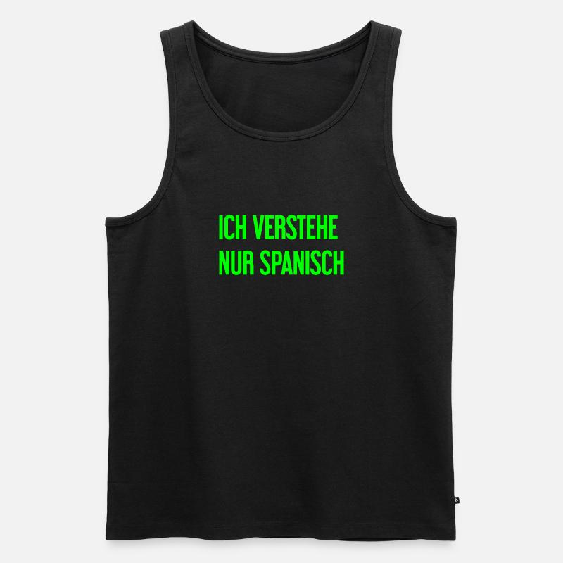 Ich verstehe nur Spanisch - Männer Premium Bio Tank Top - Schwarz