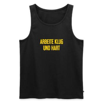 Work Smart And Hard – Success Motto For Doers - Men's Premium Organic Tank Top - black - Front - Michal (187cm)