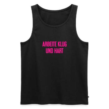 Arbeite Klug Und Hart – Erfolgs-Motto für Macher - Männer Premium Bio Tank Top - Schwarz - Vorne - Michal (187cm)