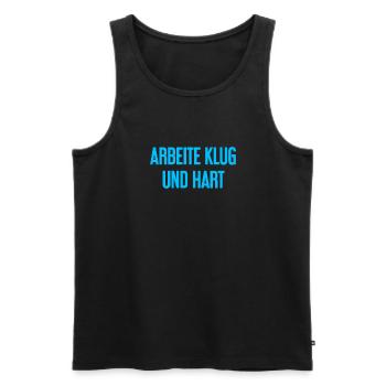 Work Smart And Hard – Success Motto For Doers - Men's Premium Organic Tank Top - black - Front - Michal (187cm)