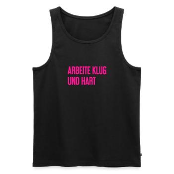 Work Smart And Hard – Success Motto For Doers - Men's Premium Organic Tank Top - black - Front - AI Model Male 178 light (178cm)