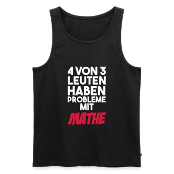 4 personnes sur 3 ont donné des problèmes avec les maths - Débardeur bio Premium Homme - noir - Devant - AI Model Male 178 light (178cm)