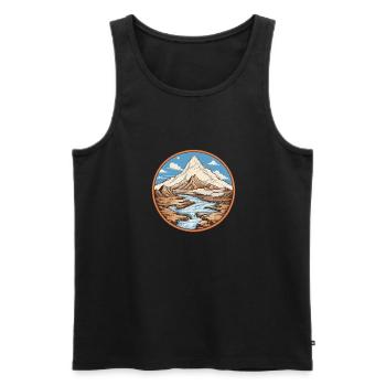 Nix wie raus - perfekt für Outdoor Fans - Männer Premium Bio Tank Top - Schwarz - Vorne - AI Model Male 178 light (178cm)