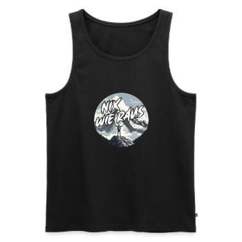 Nix wie raus - perfekt für Outdoor Fans, Wanderer - Männer Premium Bio Tank Top - Schwarz - Vorne - AI Model Male 178 light (178cm)