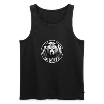 Grizzli Ours Kodiak Ours brun Venir dans le Nord - Débardeur bio Premium Homme - noir - Devant - AI Model Male 178 light (178cm)