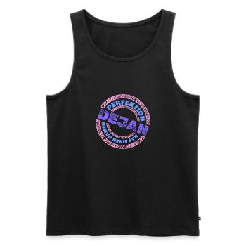 Geschenk für Dejan - Männer Premium Bio Tank Top - Schwarz - Vorne - AI Model Male 178 light (178cm)