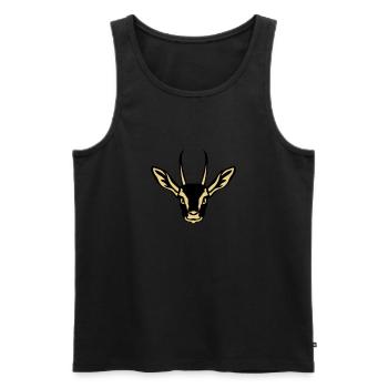 Gazelle Wildtieren in 1010 - Männer Premium Bio Tank Top - Schwarz - Vorne - Michal (187cm)