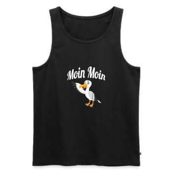 Moin Moin Möwe - Männer Premium Bio Tank Top - Schwarz - Vorne - Michal (187cm)