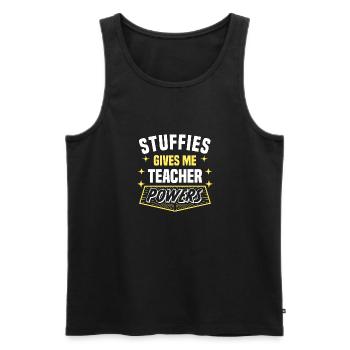 Stuffies Gives Me Teacher Powers Funny Professor - Men's Premium Organic Tank Top - black - Front - Michal (187cm)