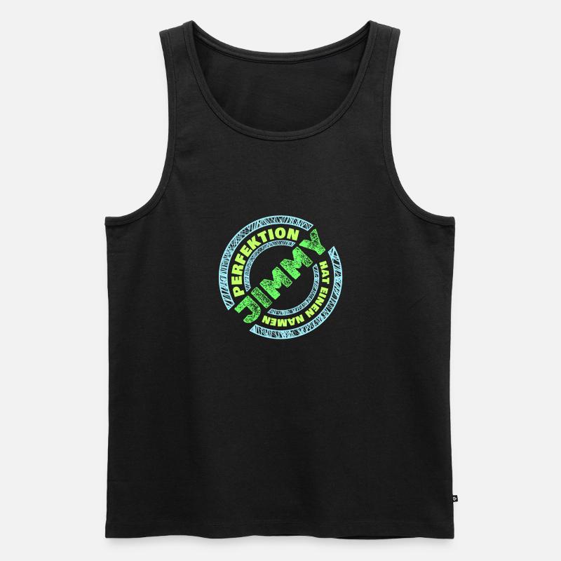 Perfektion Perfekt Jimmy - Männer Premium Bio Tank Top - Schwarz