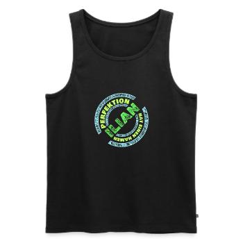 Perfektion Ilian - Männer Premium Bio Tank Top - Schwarz - Vorne - Michal (187cm)
