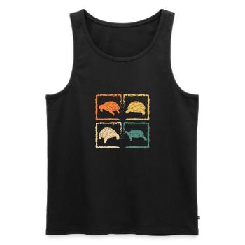 Vintage Reptile Turtle Retro Tortoise - Men's Premium Organic Tank Top - black - Front - Michal (187cm)