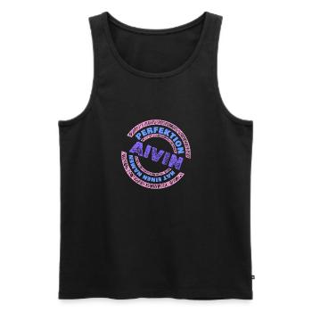 Geschenk für Alvin - Männer Premium Bio Tank Top - Schwarz - Vorne - Michal (187cm)