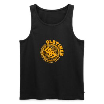 1987 - Männer Premium Bio Tank Top - Schwarz - Vorne - Michal (187cm)