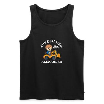 Alexander Vorname Bagger - Männer Premium Bio Tank Top - Schwarz - Vorne - AI Model Male 178 light (178cm)