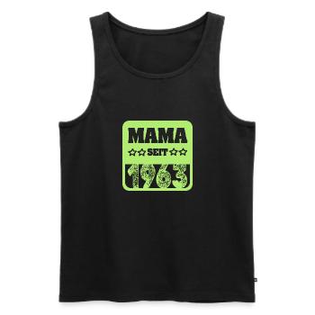 Mutti 1963 - Männer Premium Bio Tank Top - Schwarz - Vorne - AI Model Male 178 light (178cm)