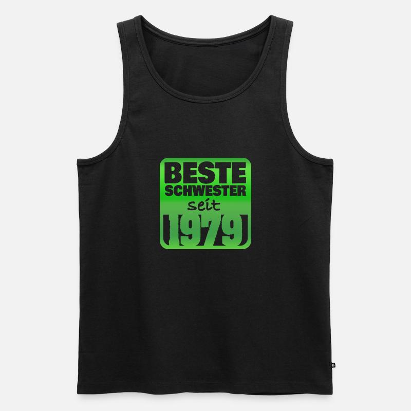 Geschwister 1979 - Männer Premium Bio Tank Top - Schwarz