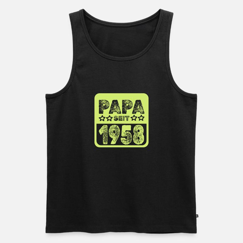 Papa 1958 - Männer Premium Bio Tank Top - Schwarz