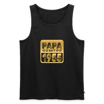 Papa 1955 - Männer Premium Bio Tank Top - Schwarz - Vorne - AI Model Male 178 light (178cm)