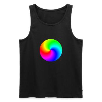 Idée cadeau colorée arc-en-ciel en spirale - Débardeur bio Premium Homme - noir - Devant - Michal (187cm)