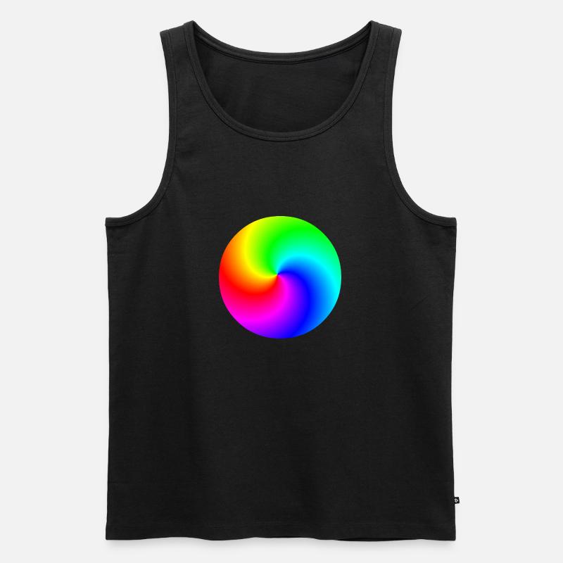 Spirale Regenbogen bunt Geschenkidee - Männer Premium Bio Tank Top - Schwarz
