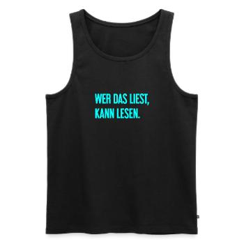 If you read this, you can read. - Men's Premium Organic Tank Top - black - Front - AI Model Male 178 light (178cm)