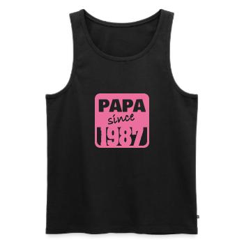 1987 - Männer Premium Bio Tank Top - Schwarz - Vorne - AI Model Male 178 light (178cm)