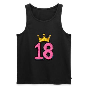 18 Zahl Trikot Krone - Männer Premium Bio Tank Top - Schwarz - Vorne - Michal (187cm)