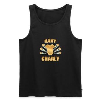 Charly - Men's Premium Organic Tank Top - black - Front - AI Model Male 178 light (178cm)