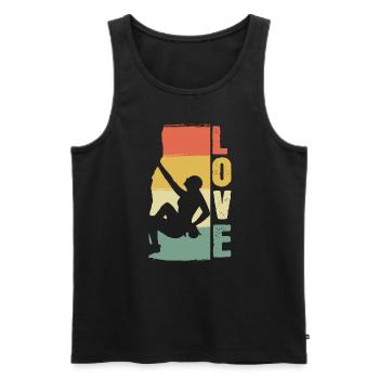 Amour Escalade Montagne Personne Aventureuse - Débardeur bio Premium Homme - noir - Devant - AI Model Male 178 light (178cm)